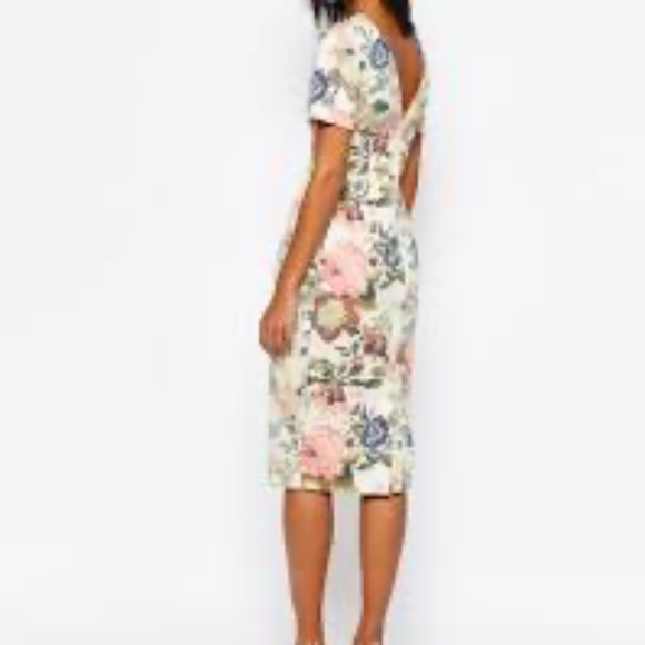ASOS Occasion Floral Wiggle Dress Size 4 - Picture 2 of 6